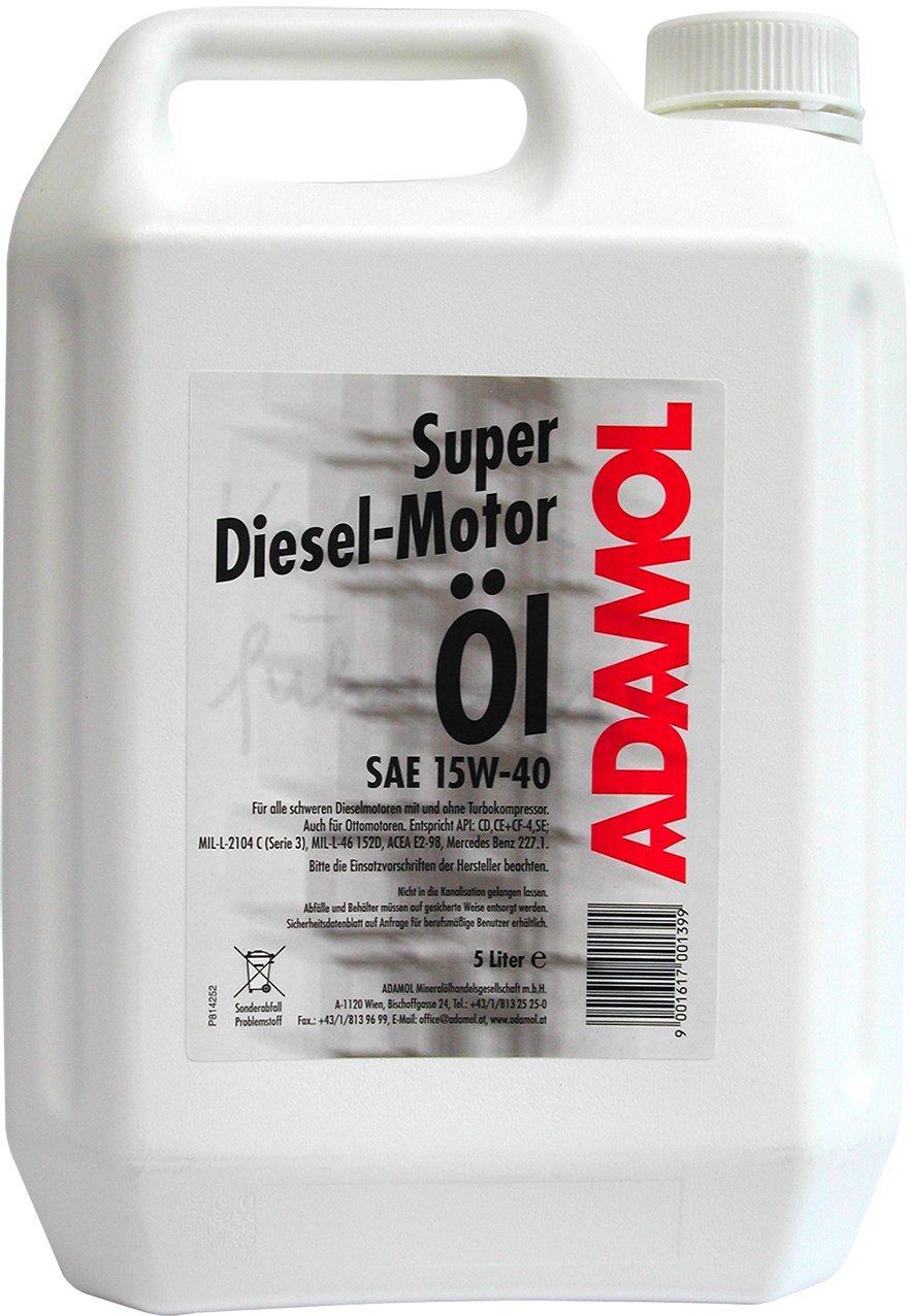 ADAMOL 1896 01230139 Diesel Motoröl S3 15W-40 5L ADAMOL 1896 01230139 Diesel Motoröl S3 15W-40 5L von ADAMOL 1896