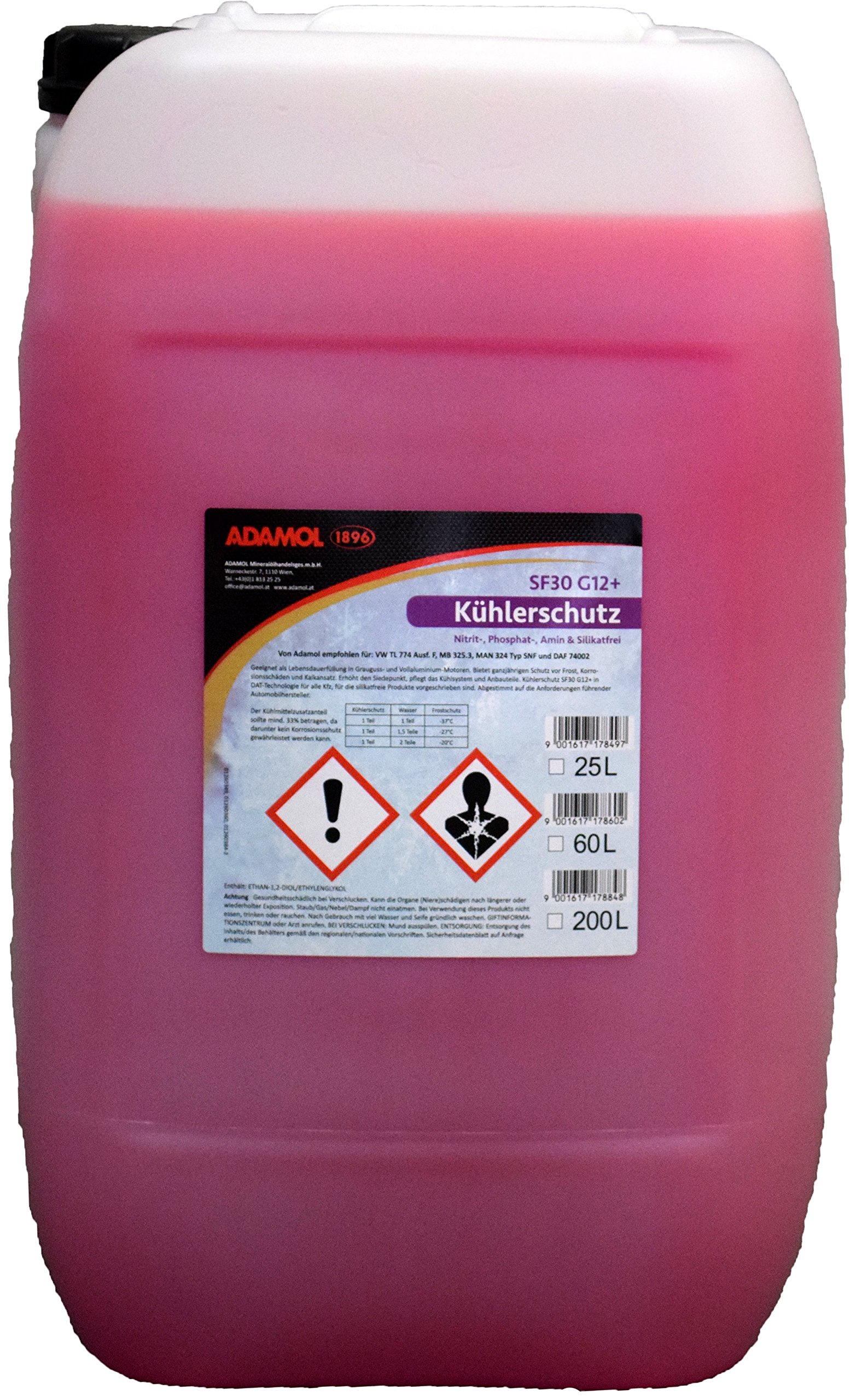 ADAMOL 1896 01260349 Kühlerschutz SF30 G12+ 25L ADAMOL 1896 01260349 Kühlerschutz SF30 G12+ 25L von ADAMOL 1896