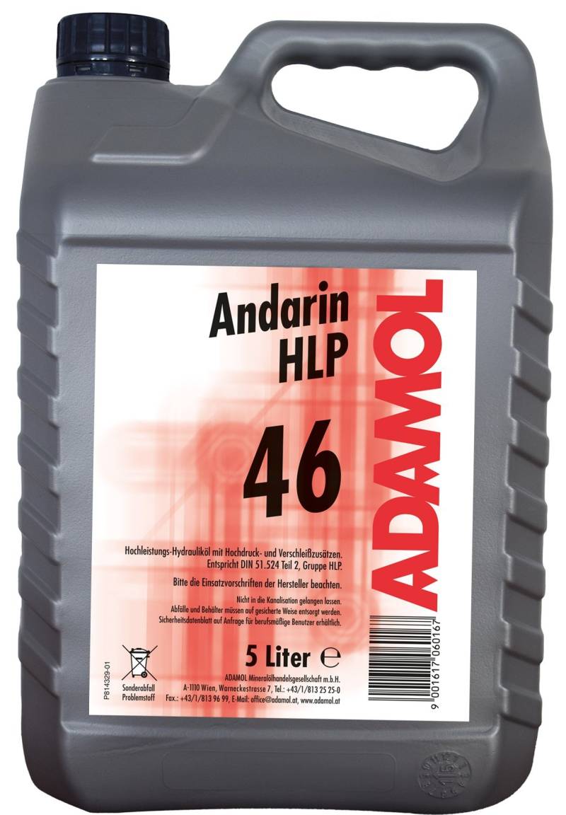 ADAMOL 1896 11110339 Andarin Hydrauliköl, HLP 46, 5 L von ADAMOL 1896