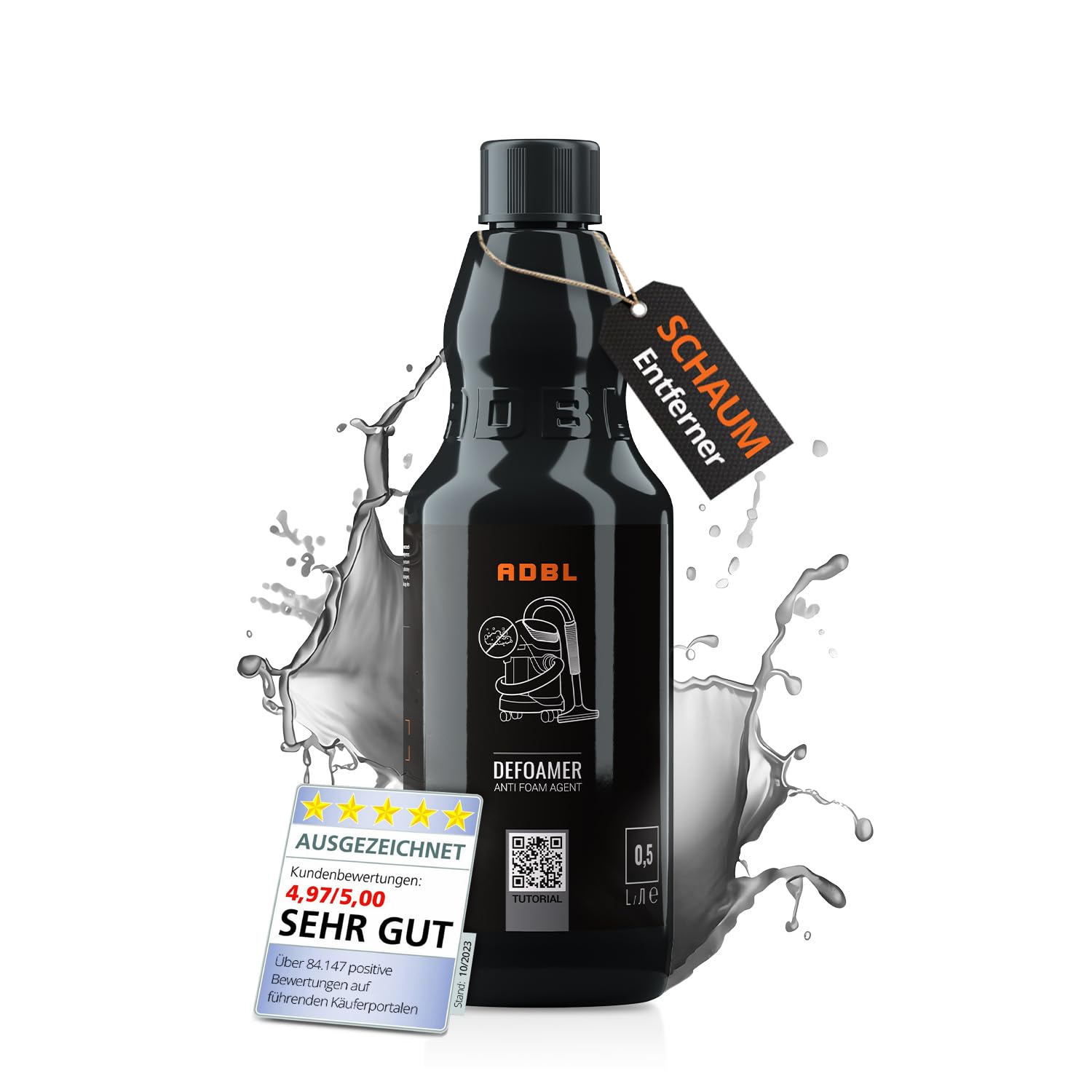 ADBL Defoamer (500ml) - Hocheffizientes Antischaummittel für Nasssauger - Verlängert die Betriebszeit durch Reduzierung von Schaum in Schmutzwassertanks - Zusatz für Polster und Textilreiniger ADBL Defoamer (500ml) - Hocheffizientes Antischaummittel für Nasssauger - Verlängert die Betriebszeit durch Reduzierung von Schaum in Schmutzwassertanks - Zusatz für Polster und Textilreiniger von ADBL