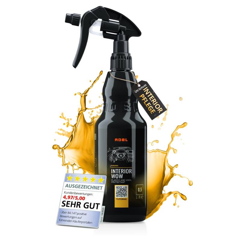 ADBL Interior Wow (500ml) - Hochwertige Innenraum Pflege für Kunststoff, Vinyl und Gummi - Tiefes Satin-Finish mit starkem UV-Schutz - Antistatisch und schmutzabweisend - Tägliche Autopflege von ADBL