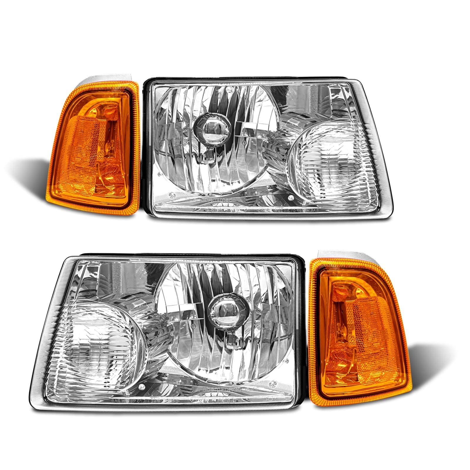 ADCARLIGHTS Ford Ranger Scheinwerfer mit klarer Linse, Chrom-Gehäuse, bernsteinfarbener Reflektor, Scheinwerfer-Ersatz, links und rechts, Paar ADCARLIGHTS Ford Ranger Scheinwerfer mit klarer Linse, Chrom-Gehäuse, bernsteinfarbener Reflektor, Scheinwerfer-Ersatz, links und rechts, Paar von ADCARLIGHTS