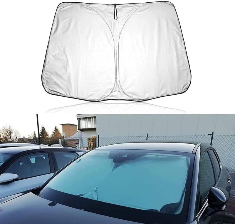 Auto Windschutzscheiben Sonnenschutz Passend für BMW X2, Faltbares Uv-Schutz Sonnenschirm,Silver von ADUZA