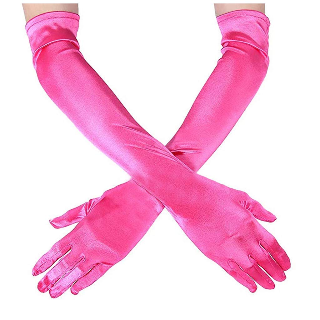 ADXFWORU Kleidung Abend lange Handschuhe Adult Performance Cheerleader Frauen Cosplay reizvolle Handschuhe Clown Schuhe Damen (Hot Pink, One Size) von ADXFWORU