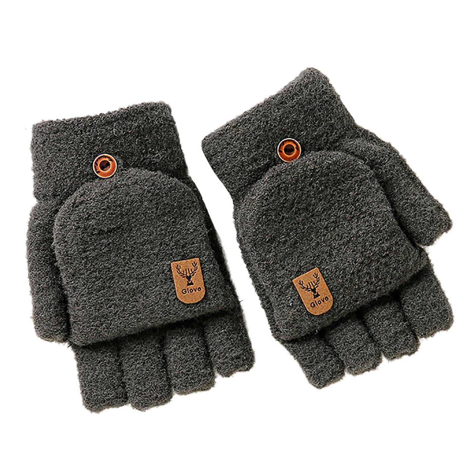 ADXFWORU Winter Gestrickte Fingerlose Handschuhe Wärmeisolierung Warme Cabrio Fäustlinge Klappenabdeckung Für Männer Frauen Latex Handschuh (A, One Size) von ADXFWORU
