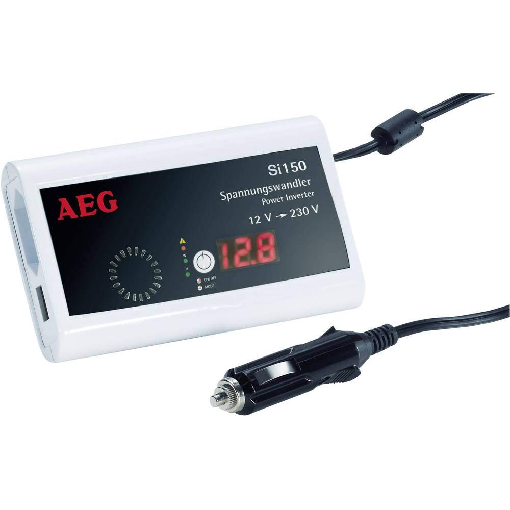 AEG 97110 Pocket Spannungswandler Si 150 mit LED-Display, 150 Watt und zur E-Bike - Akkuladung geeignet von AEG