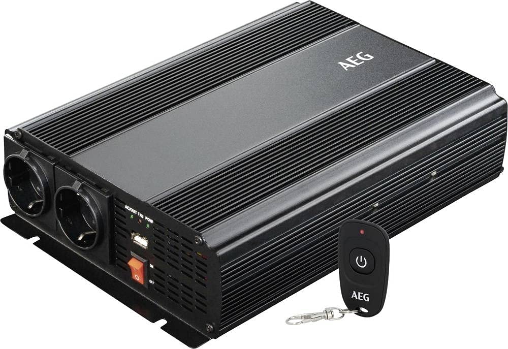 AEG Automotive Modifizierter Sinus-Spannungswandler 1000 W, 12 V DC auf 230 V AC, mit Funkfernbedienung, Wechselrichter Inverter Stromwandler, schwarz AEG Automotive Modifizierter Sinus-Spannungswandler 1000 W, 12 V DC auf 230 V AC, mit Funkfernbedienung, Wechselrichter Inverter Stromwandler, schwarz von AEG