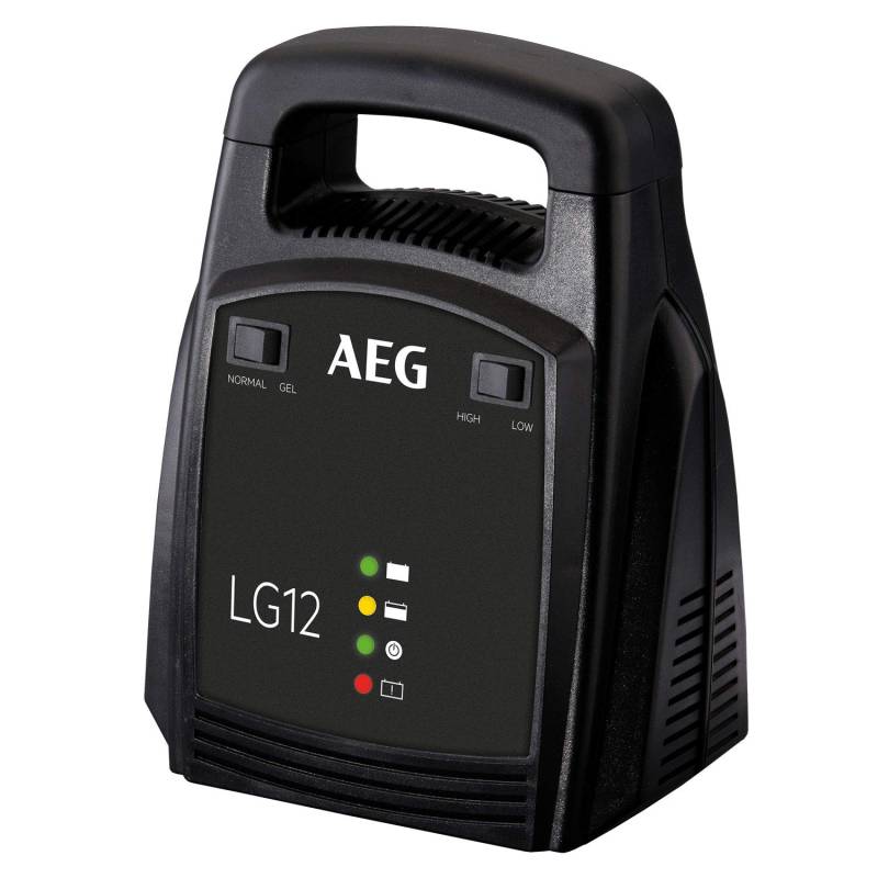AEG Automotive 10274 Auto Batterie Ladegerät LG 12, 12 Volt/12 Ampere, mit LED Anzeige, schutzisolierte Batterieklemmen von AEG