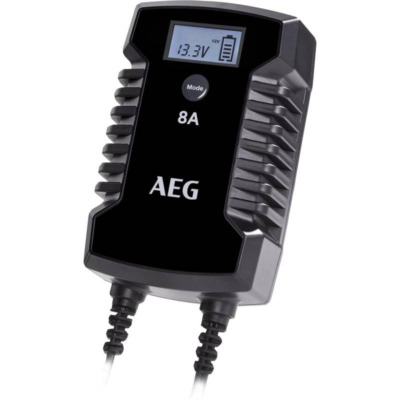 AEG Automotive 10618 Mikroprozessor-Ladegerät für Auto Batterie LD 8.0, 8 Ampere für 12/24 V, 9-HF Ladestufen, Autostartfunktion, Komfortanschluss von AEG