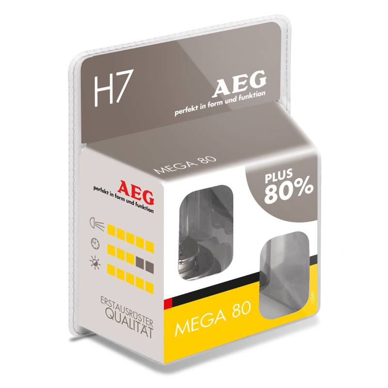 AEG Automotive 97267 Glühlampe Mega 80 H7, 55 W, 2-er Set von AEG