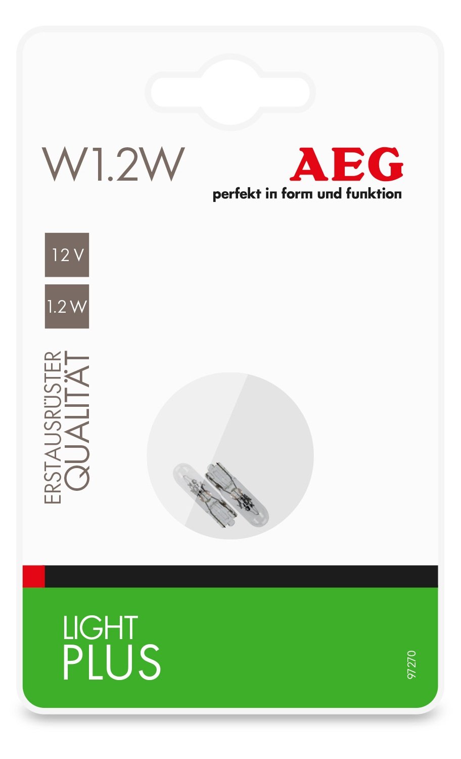 AEG Automotive 97270 Glühlampe Light Plus W1,2W, 2er Set von AEG