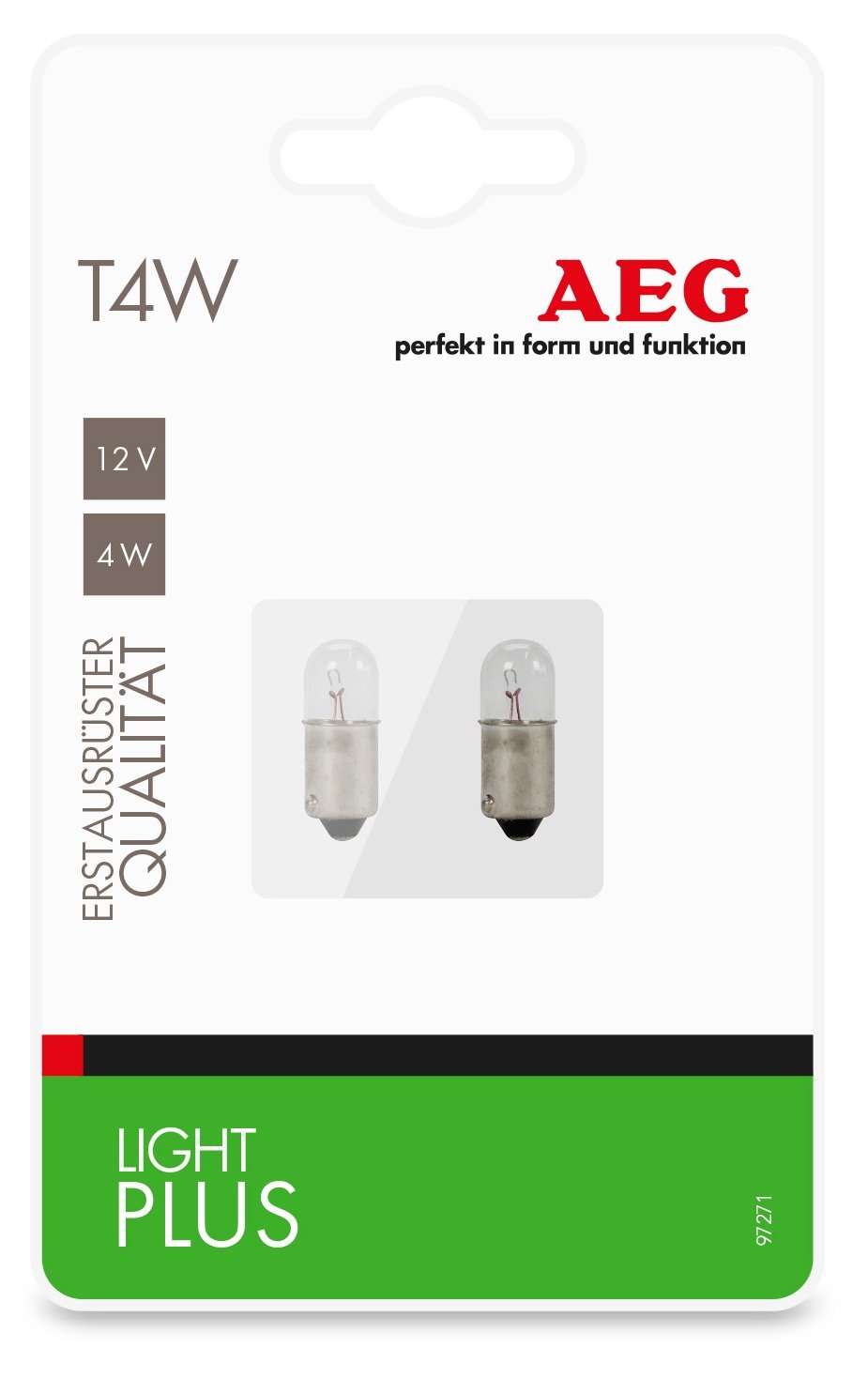 AEG Automotive 97271 Glühlampe Light Plus T4W, 2er Set von AEG