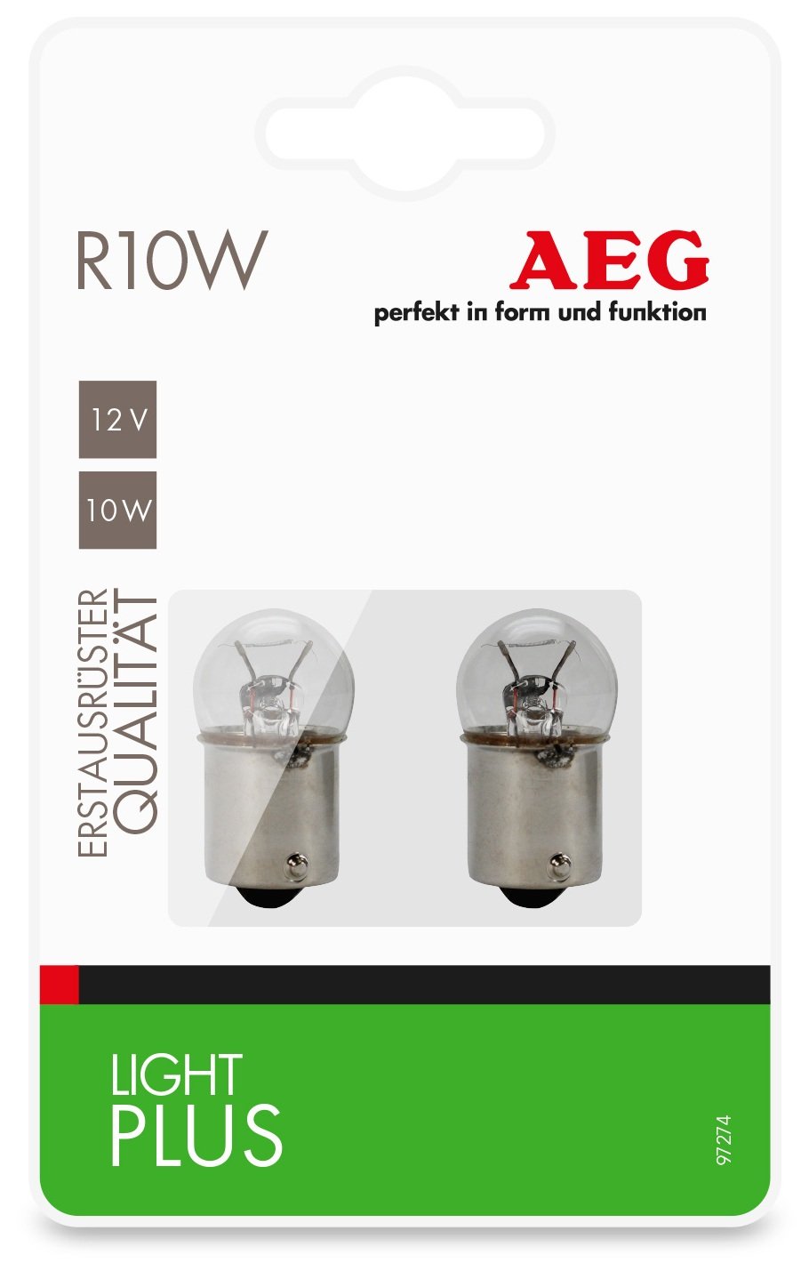 AEG Automotive 97274 Glühlampe Light Plus R10W, 2er Set von AEG