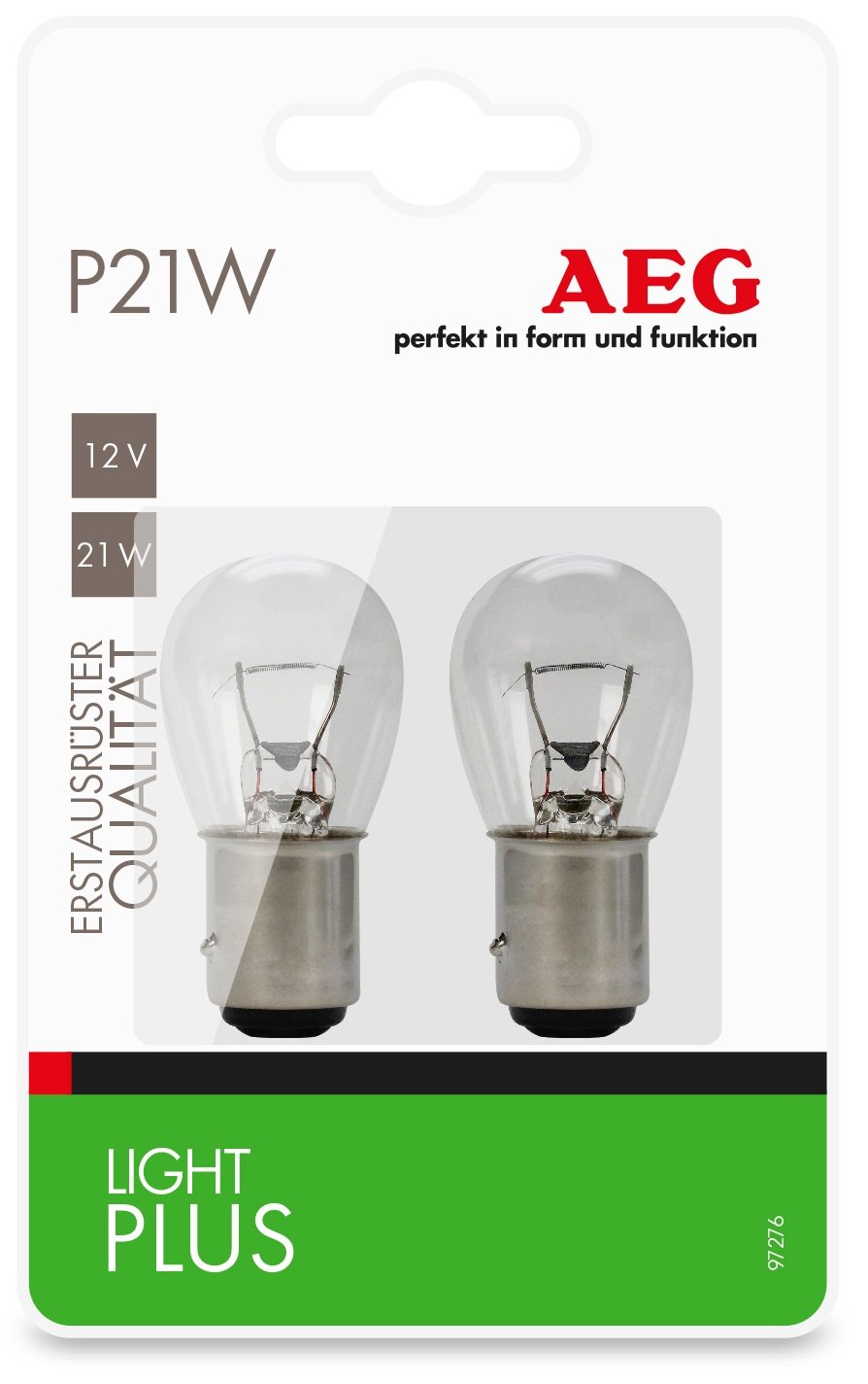 AEG Automotive 97276 Glühlampe Light Plus P21W, 2er Set von AEG