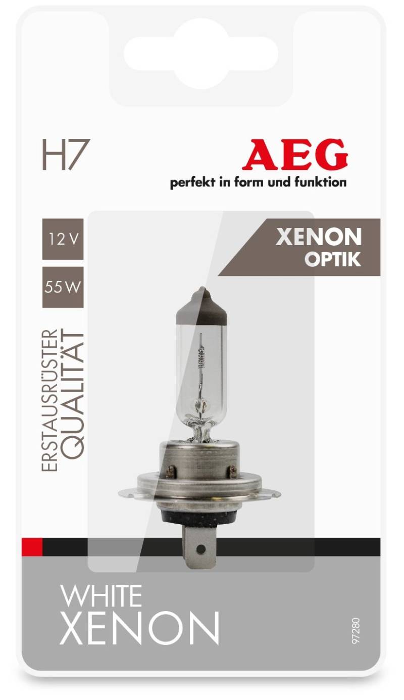 AEG Automotive 97280 Glühlampe White Xenon Plus H7, PX26d, 55 W, 1 Stück von AEG