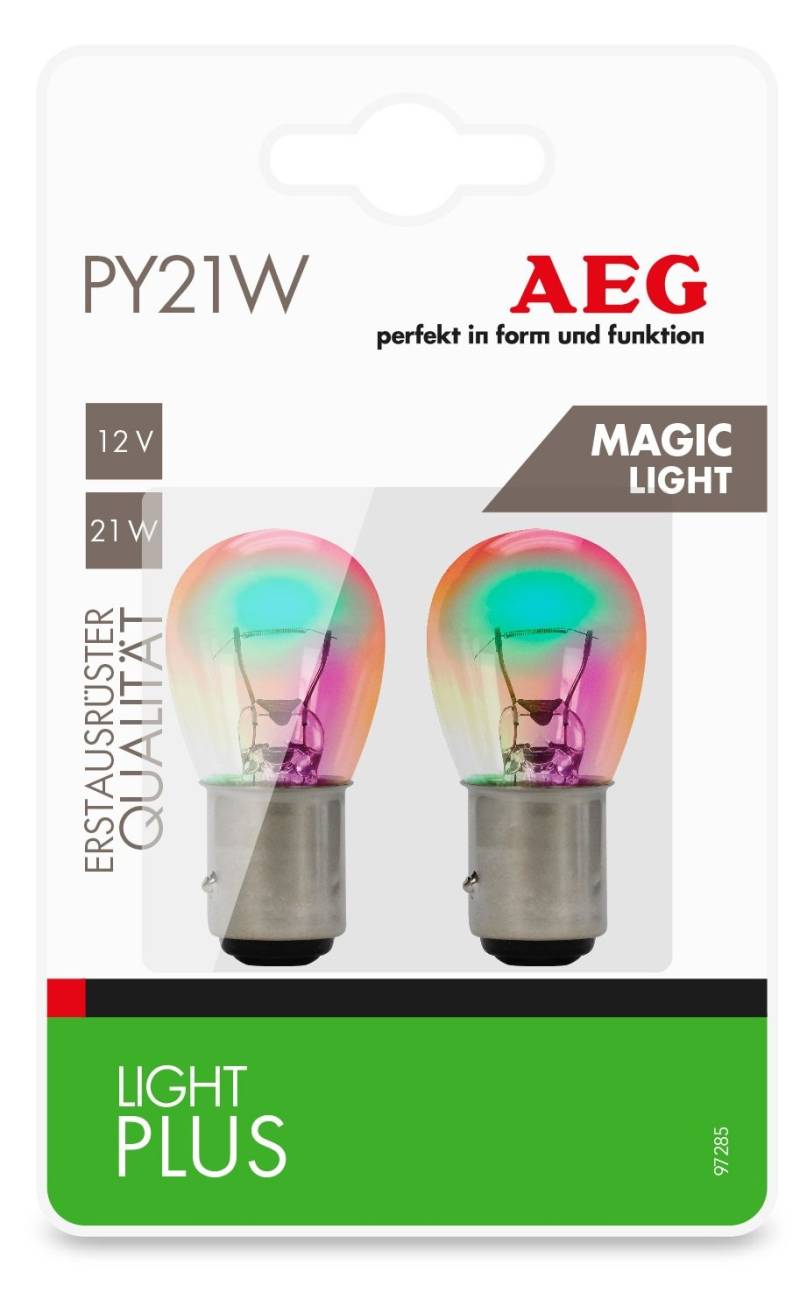 AEG Automotive 97285 Glühlampe Light Plus Magic Light PY21W, 12V, 2er Set von AEG
