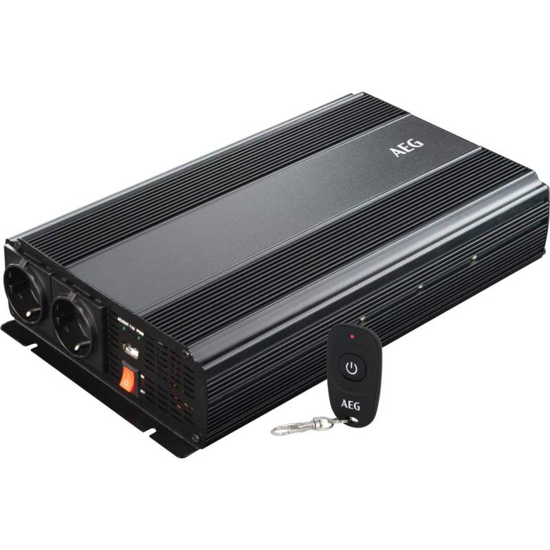 AEG Automotive Modifizierter Sinus-Spannungswandler 1500 W, 12 V DC auf 230 V AC, mit Funkfernbedienung, Wechselrichter Inverter Stromwandler von AEG