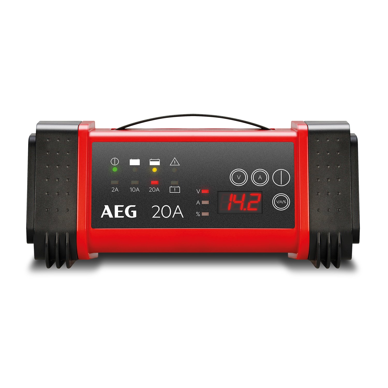AEG 97025 Mikroprozessor Batterie Ladegerät LT 20 Ampere für 12 / 24 V, 9-stufig, Power-Supply, automatischer Temperaturausgleich, Schwarz/Rot von AEG