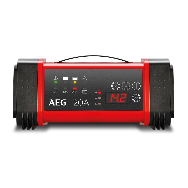 AEG 97025 Mikroprozessor Batterie Ladegerät LT 20 Ampere für 12 / 24 V, 9-stufig, Power-Supply, automatischer Temperaturausgleich, Schwarz/Rot von AEG