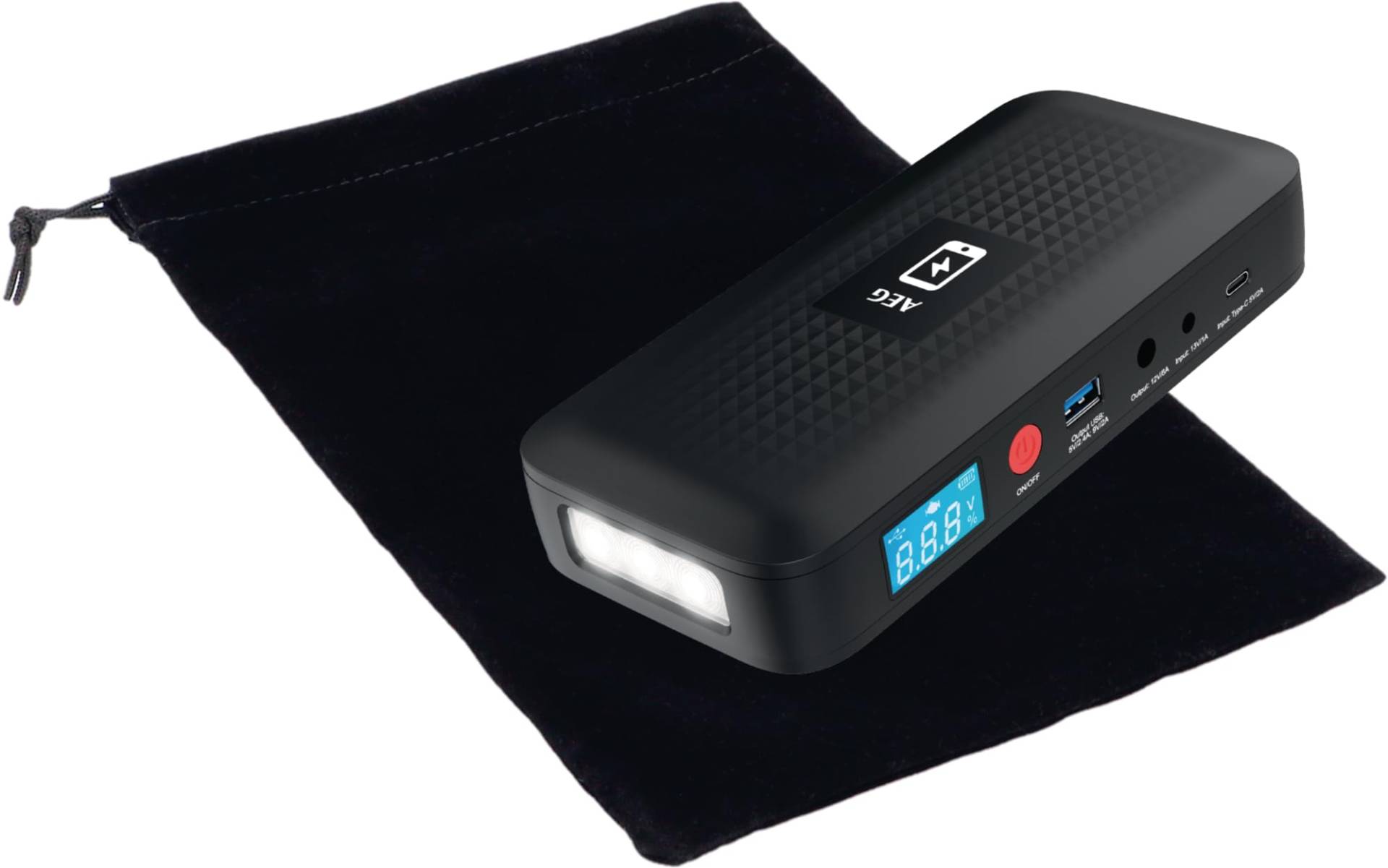 AEG Jumpstarter JS15, Auto Starthilfe, Powerbank für kabelloses Laden, mit integrierter LED-Lampe, mit Li-Ion-Akku, 400A/1500A, schwarz AEG Jumpstarter JS15, Auto Starthilfe, Powerbank für kabelloses Laden, mit integrierter LED-Lampe, mit Li-Ion-Akku, 400A/1500A, schwarz von AEG