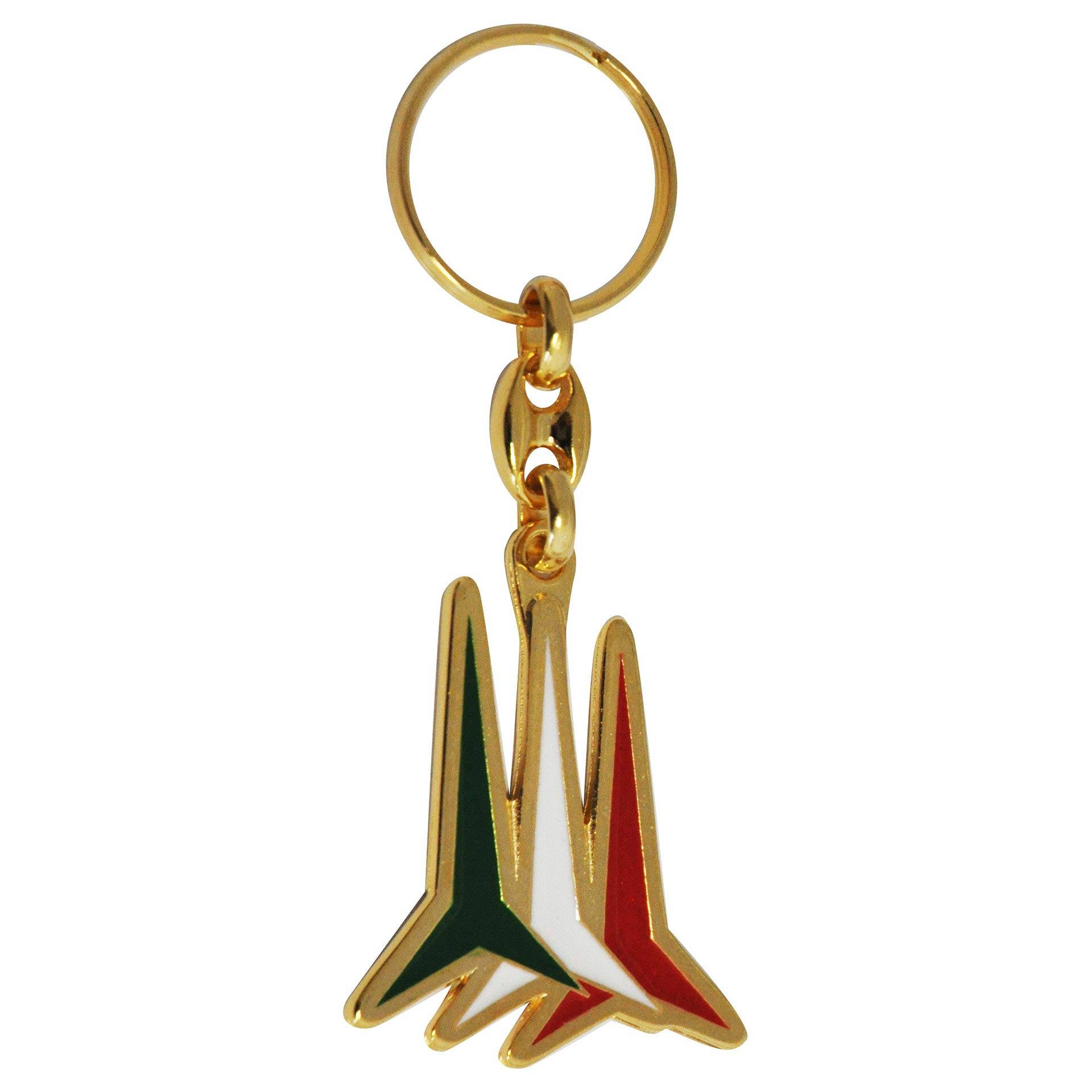 Aeronautischer Schlüsselanhänger aus Metall emailliert Logo Blinker dreifarbig von Aeronautica Militare