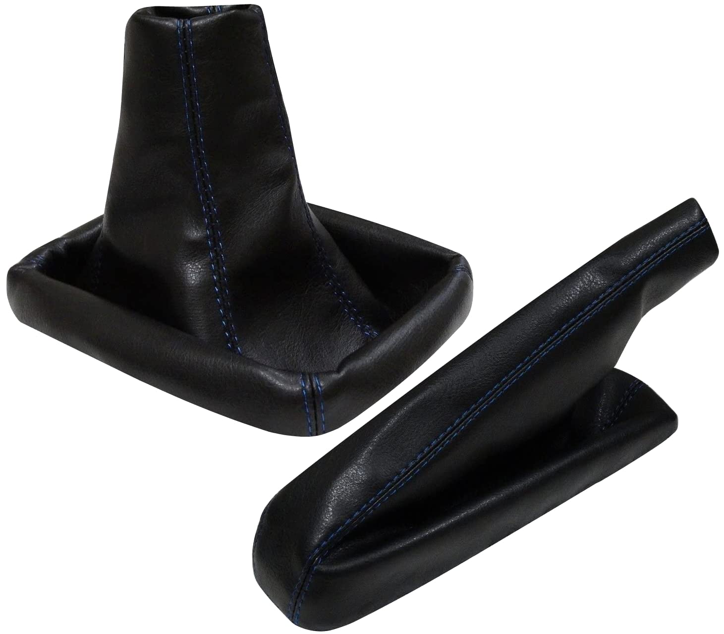 AERZETIX - Satz Schaltsack + Handbremssack - Kunstleder - Farbe Schwarz Leder - Blau Nähten - für Auto AERZETIX - Satz Schaltsack + Handbremssack - Kunstleder - Farbe Schwarz Leder - Blau Nähten - für Auto von AERZETIX