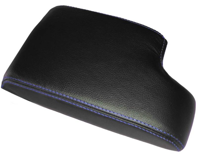 AERZETIX - Bezug für Armlehnen-Mittelkonsole - Schwarze Farbe 100% Leder - Nähte: Blauen von AERZETIX