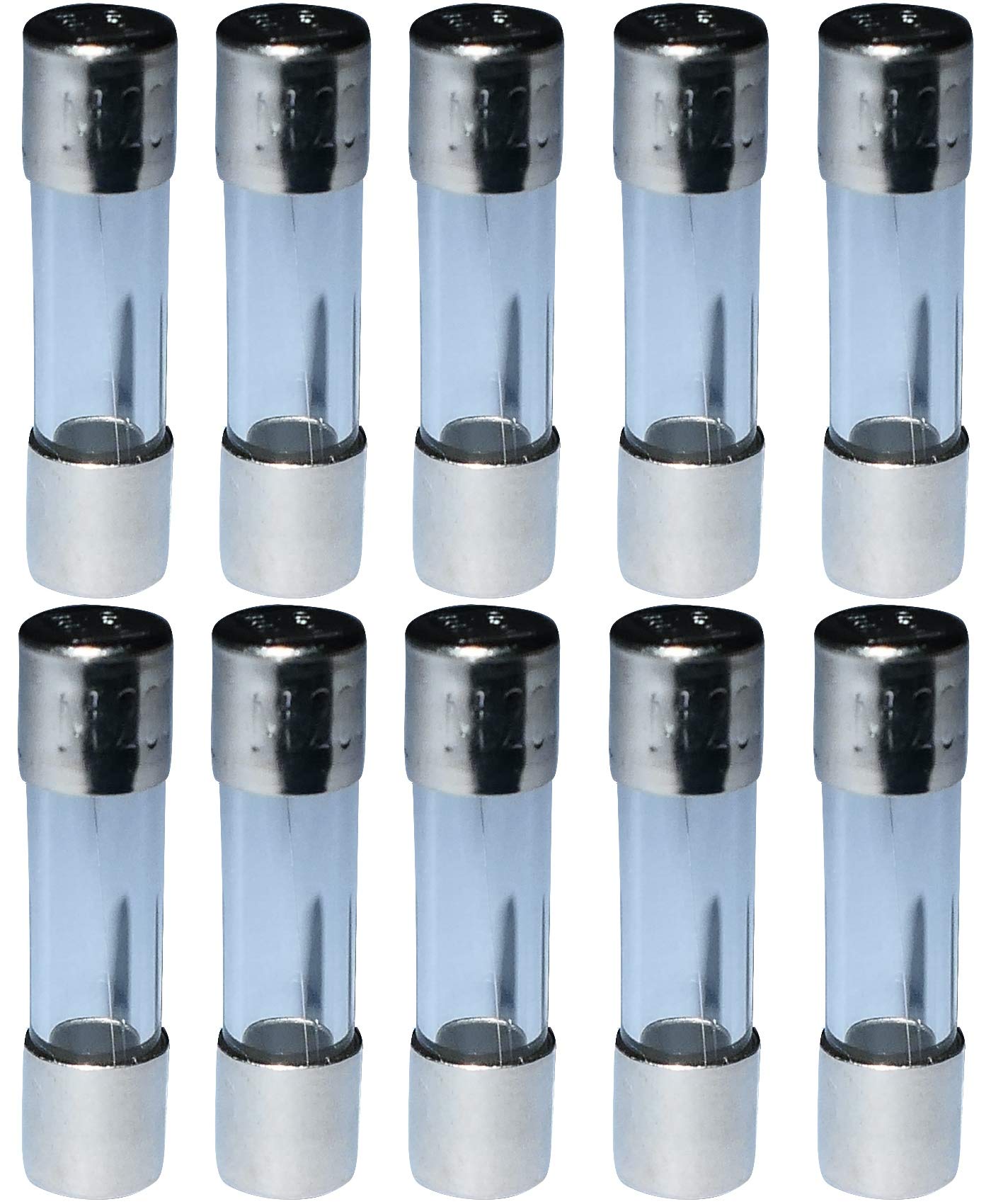 AERZETIX - C10847-10 x Glassicherungen - Glasrohr - Sicherungen - 2cm 20mm 5mm 5x20mm - 220V 250V - 0.2A von AERZETIX
