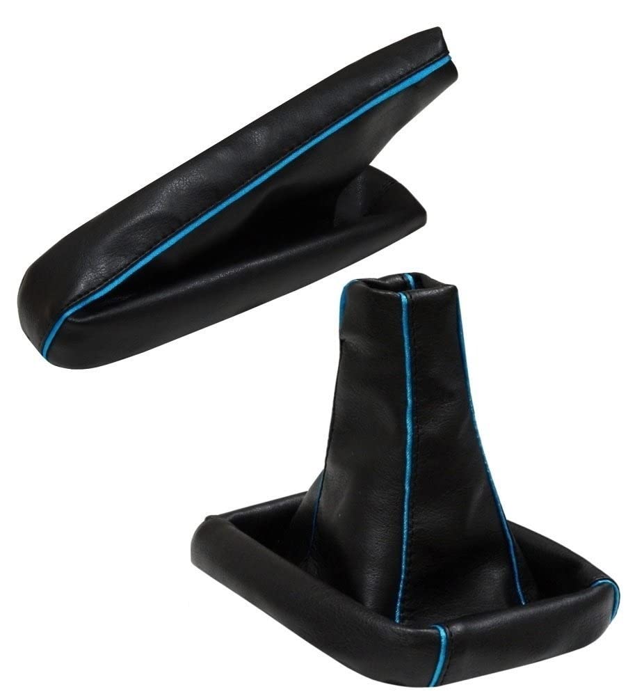 AERZETIX - Hebel geschwindigkeit hardcover - handbremse aus kunstleder schwarz/blau für auto von AERZETIX