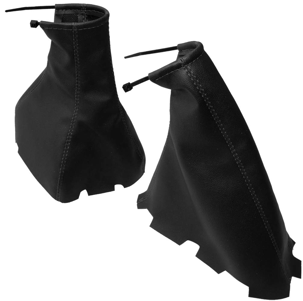 AERZETIX: Schaltsack schaltmanschette + Handbremssack kunstleder schwarz mit schwarz nähten von AERZETIX