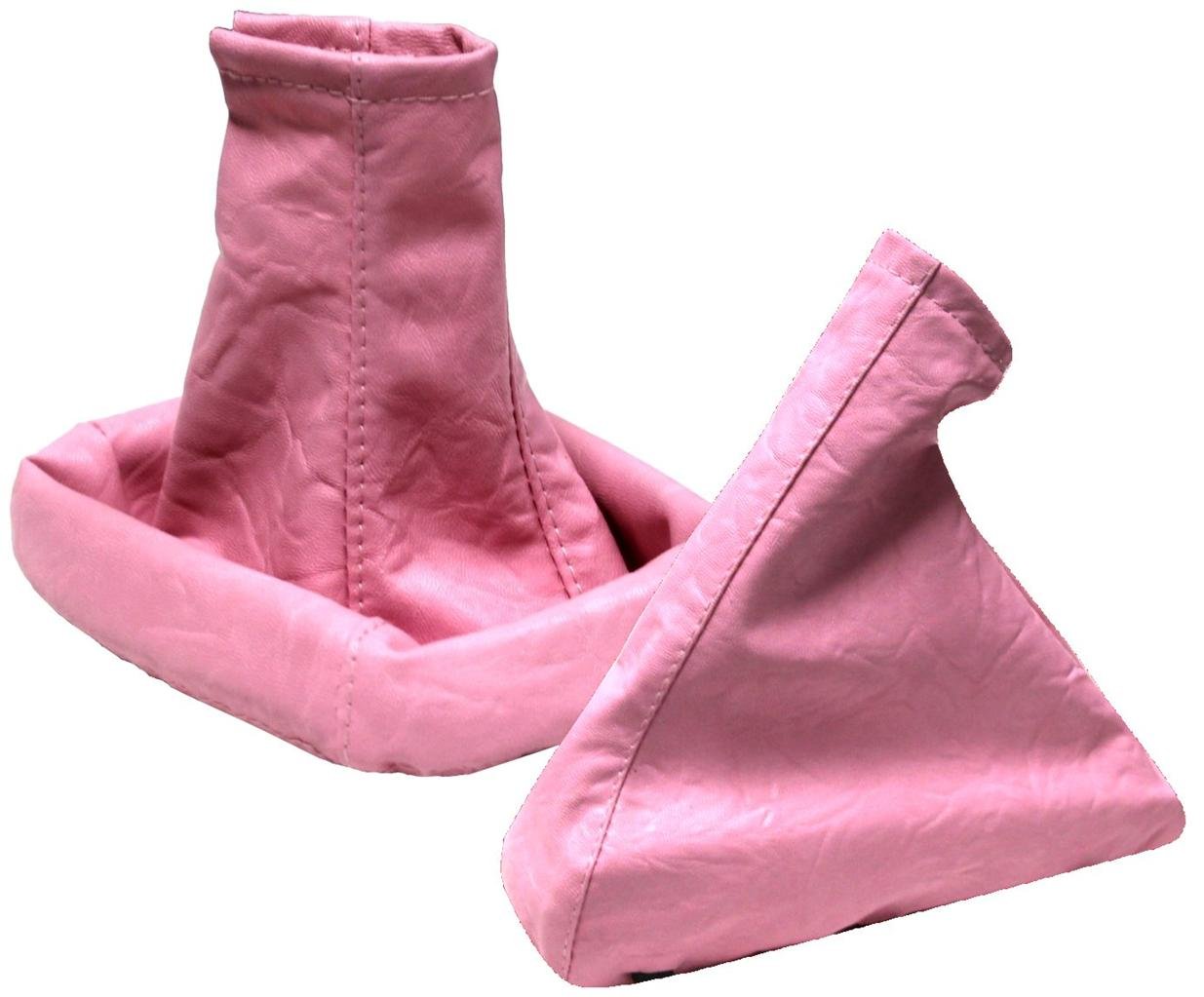 Aerzetix - Satz Schaltsack + Handbremssack Pink Farbe Kunstleder von AERZETIX