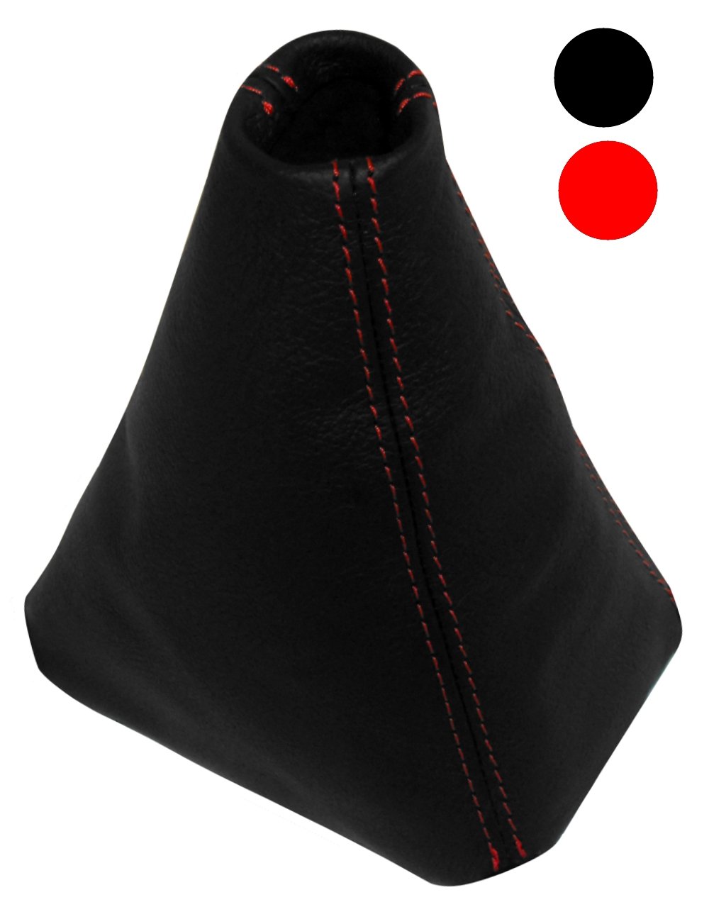 AERZETIX - Schaltsack Schalthebelmanschetten Schalthebelmanschette Schaltbetatigungs - Schwarze Farbe 100% Leder - Nähte: Roten von AERZETIX