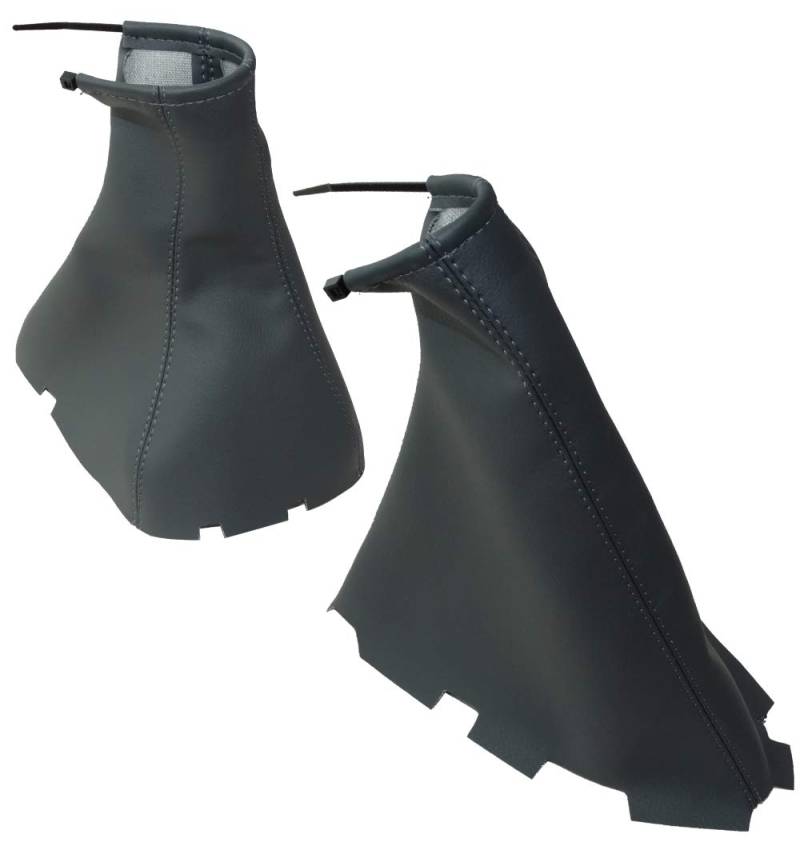 Aerzetix Schaltsack und Handbremse aus Kunstleder dunkelgrau von AERZETIX