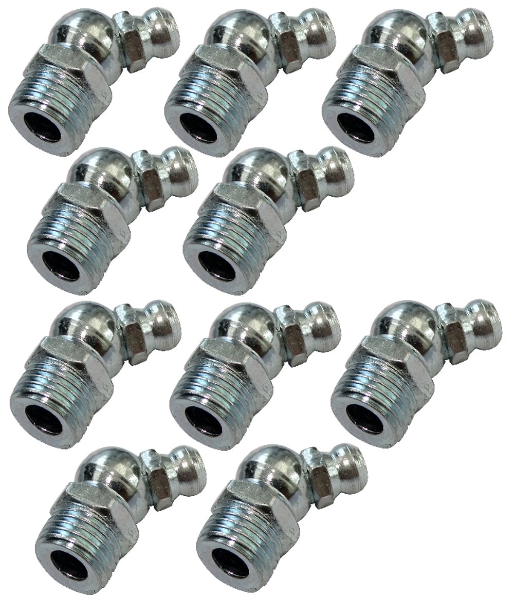 Aerzetix: 10x Schmiernippel Kegelschmiernippel Fettnippel M10 10mm 135 ° abgewinkelt C18622 Aerzetix: 10x Schmiernippel Kegelschmiernippel Fettnippel M10 10mm 135 ° abgewinkelt C18622 von AERZETIX