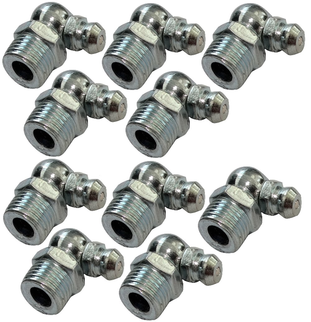 Aerzetix: 10x Schmiernippel Kegelschmiernippel Fettnippel M10 10mm 90 ° abgewinkelt C18625 Aerzetix: 10x Schmiernippel Kegelschmiernippel Fettnippel M10 10mm 90 ° abgewinkelt C18625 von AERZETIX