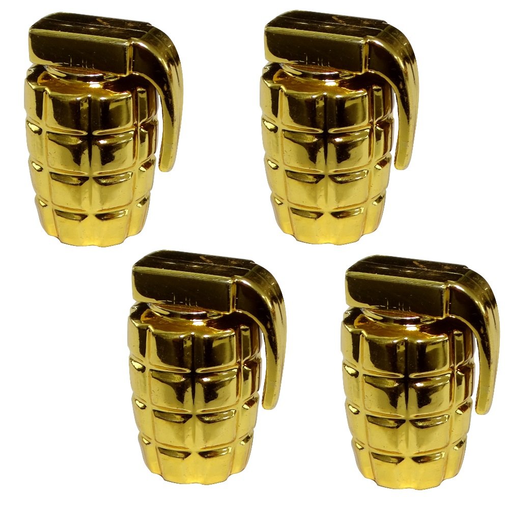 Aerzetix: 4 Ventilkappen Auto Fahrrad Motorrad Geformt Grenade Farbe gold C19929 von AERZETIX