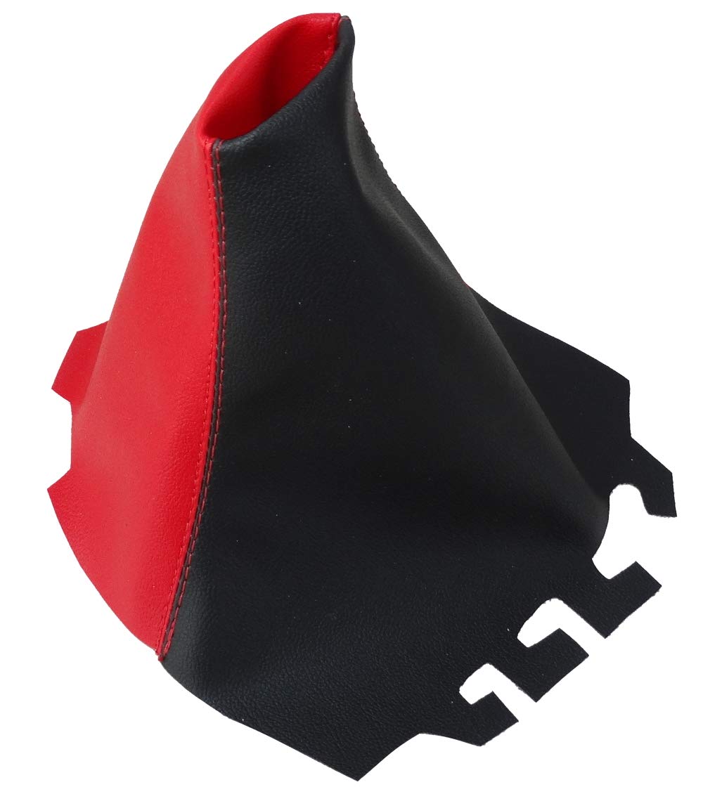 Aerzetix: Schaltmanschette aus Kunstleder schwarz und rot Farben von AERZETIX