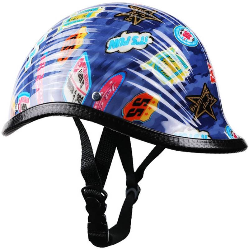 Deutsche Motorrad Jethelm, Halbhelme Mopedhelm Mit DOT/ECE Zugelassen Jethelm Retro, Chopper Helm Scooter-Helm Fahrradhelm Für Bike Mopeds Roller Scoote Moped Mofa 7 von AEZXSHOP