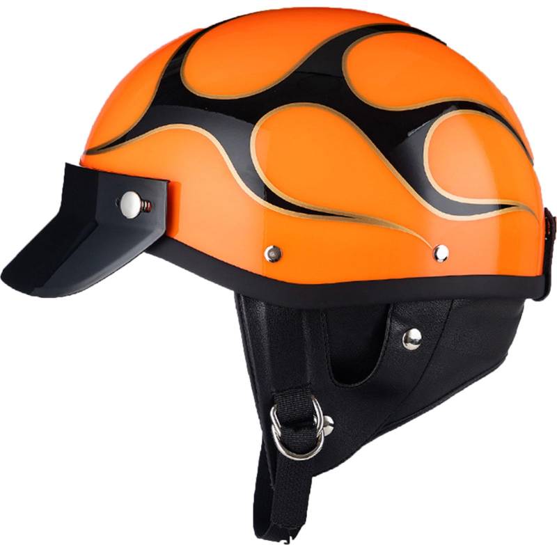 Halbschalenhelm, Mit DOT/ECE Motorradhelm Jethelm Retro Chopper Helm Retro Motorrad Helm Scooter-Helm Jugendliche Offenem Helm Für Bike Mopeds Herren Und Damen Erwachsene 1,XL von AEZXSHOP