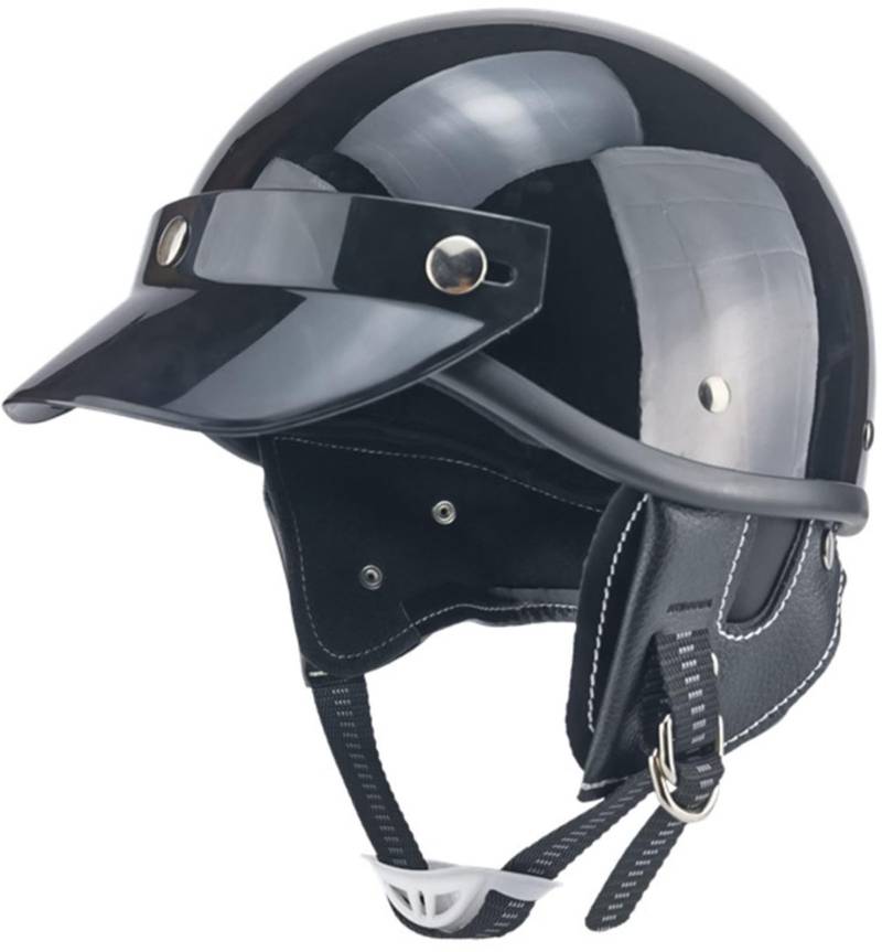 Jethelm DOT/ECE Zertifiziert, Halboffenen Helm, Herren Damen Leichter Motorradhelm Jethelm Chopper Helm Vintage Mopedhelm Für Bike Mopeds Roller Scoote Moped Mofa 1,S von AEZXSHOP
