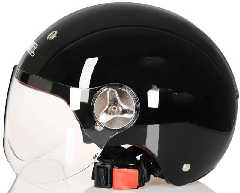 Jethelm Mopedhelm,Chopper Helm Halbhelm DOT/ECE-Zugelassen Scooter Helm Mopedhelm Für Herren Damen Skateboard Helm Reithelme Für Bike Mopeds Roller Scoote Moped Mofa 6,L von AEZXSHOP