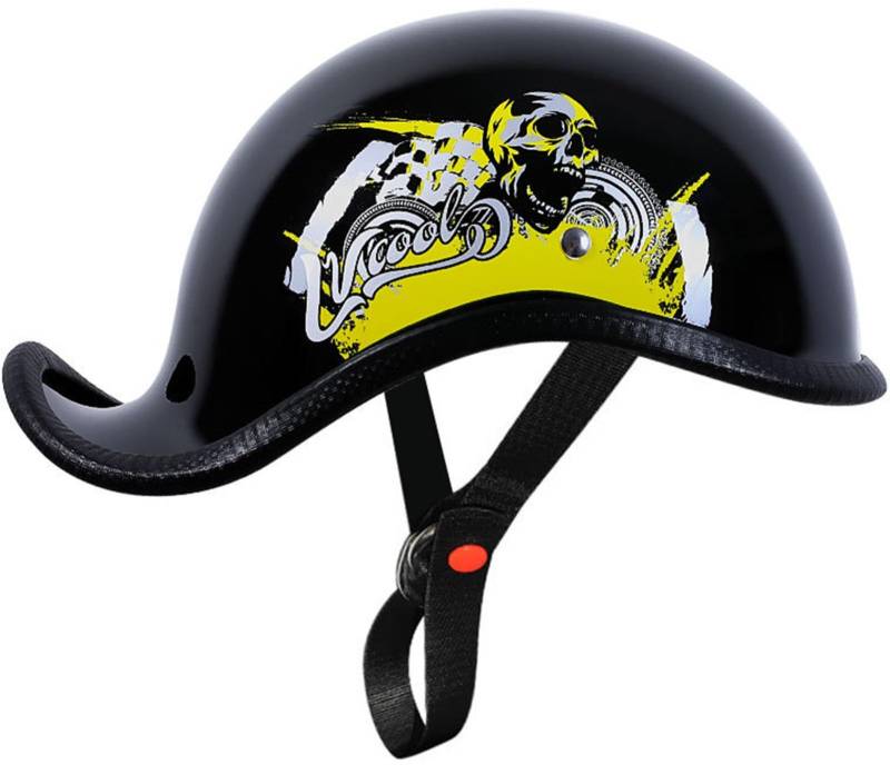 Motorrad Helm, Mopedhelm Halbschalenhelm Baseballmütze-Helm Baseball Cap Brain-Cap Motorradhelm Mit DOT/ECE Zugelassen Chopper Scooter Helm Für Bike Chopper Moped 7,L von AEZXSHOP