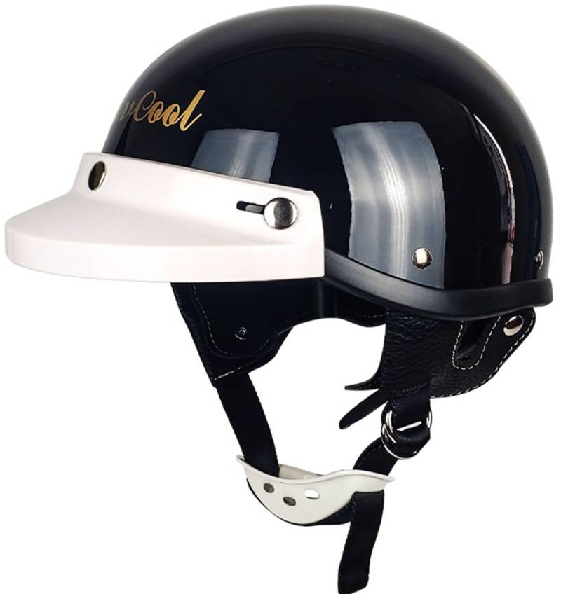 Motorrad Offener Helm, Halbschalenhelm Halbhelm Abs-Schale Kombiniert Mit Eps-Pufferschicht DOT/ECE-Zugelassen Halboffenen Helm Für Bike Mopeds Roller Scoote Moped Mofa 9,XL von AEZXSHOP