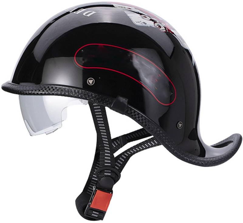 Retro Motorradhelm Halbschalenhelm Mit ECE Zulassung Baseball Cap Helm Jethelm Deutscher Stil Totenkopf Kappe Helm Motorrad Cruiser Roller Cool Helm Für Männer Und Frauen 8,L von AEZXSHOP