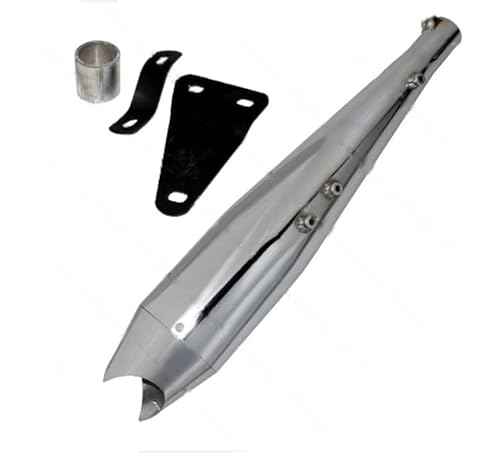 AEspares Delphin Schalldämpfer mit Halterung und Adapter, Chrom, kompatibel mit Royal Enfield Classic 350cc AEspares Delphin Schalldämpfer mit Halterung und Adapter, Chrom, kompatibel mit Royal Enfield Classic 350cc von AEspares