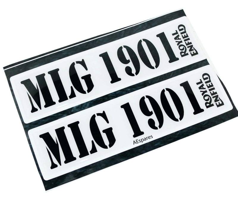 AEspares Passend für Royal Enfield MLG 1901 Logo Recamiere Heckseite Stoßstange Sportive Aufkleber von AEspares