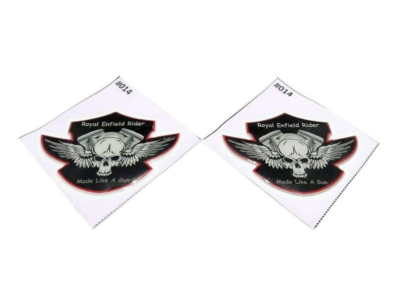 AEspares Passend für Royal Enfield Rider Made Like Gun Skull Feather Aufkleber-Set von AEspares