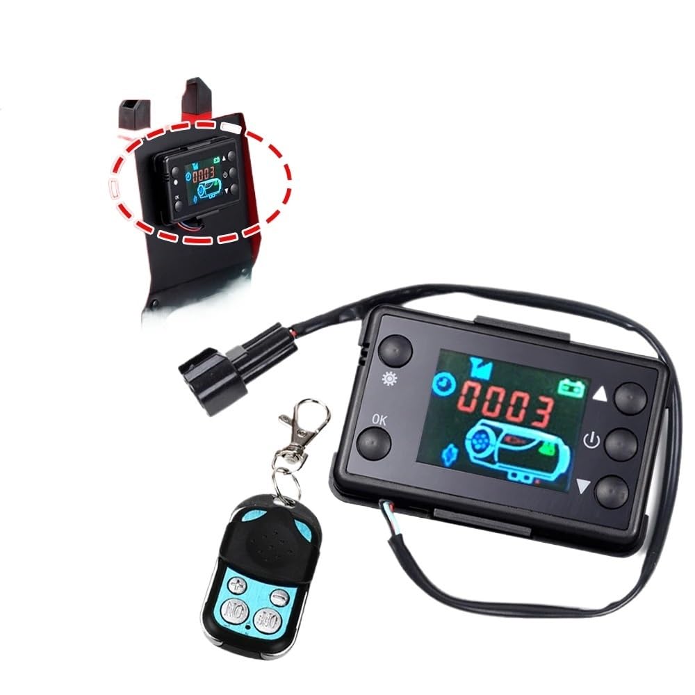 Wechselstromwiderstand 12V Auto Air Standheizung Monitor Schalter Manuelle Tasten Fernbedienung LCD Display Fit for Lkw Air Diesel Heizung Zubehör(Key) von AFAKEREPPV