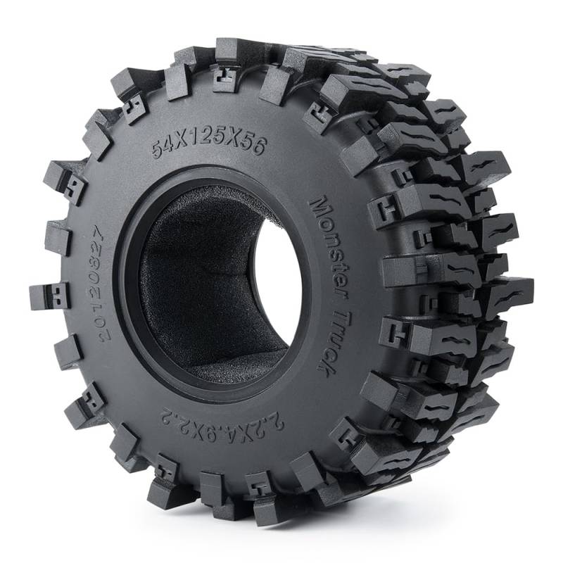 1,9 Zoll/2,2 Zoll Gummireifen Radreifen for Axial SCX10 III AXI03007 AXI03004 Capra TRX-4 1/10 RC Auto Monster Truck(2.2inch 1Pcs) von AFCAHEH