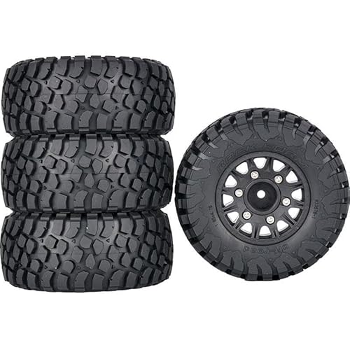 4 Stück 112 mm 1/8 1/10 Short Course Truck-Reifen mit 12 mm 14 mm 17 mm Felgensechskant for Slash ARRMA SENTON Vkar SCTX10 HPI RC-Auto(Zwart) von AFCAHEH